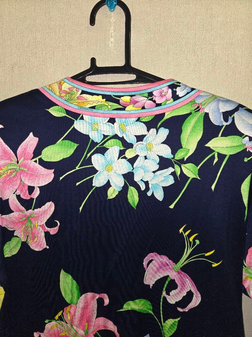 ★値下げ★LEONARD レオナール 花柄 長袖 カーディガン ニット シャツ