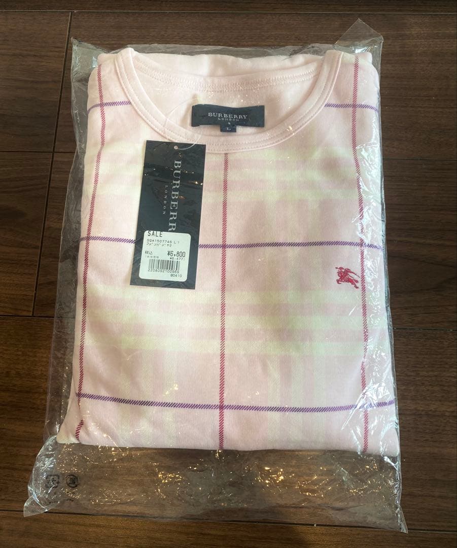 【新品未開封】Burberry チェック柄 L 長袖　パジャマ上下セット　ピンク