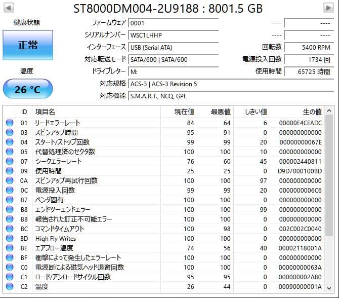 内蔵型ハードディスクドライブ Seagate ST8000DM004 [8TB SATA600 5400]