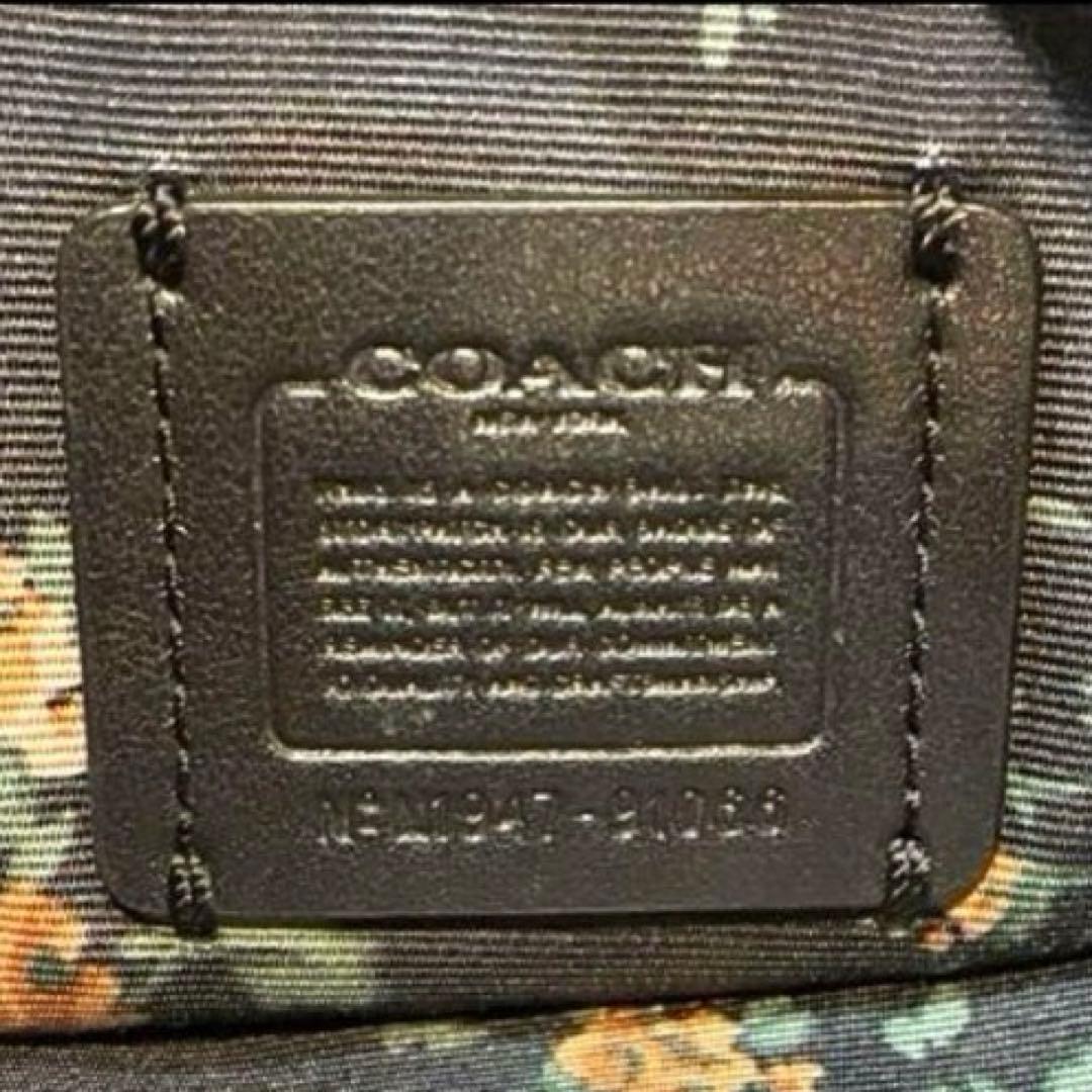【美品】COACH Cロゴ ナイロンレザー ボディバッグ91066 黒