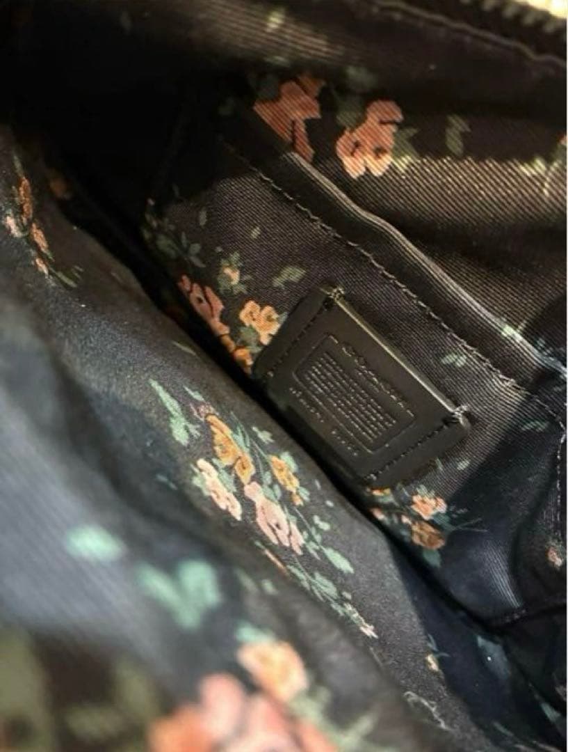 【美品】COACH Cロゴ ナイロンレザー ボディバッグ91066 黒