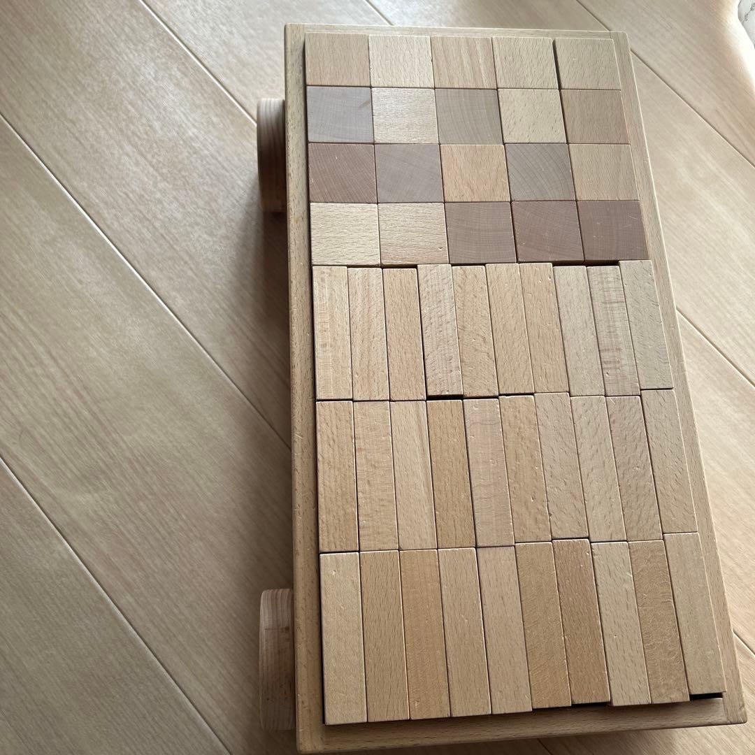 【直接引き取り限定】木製 積み木＋車輪付き収納箱