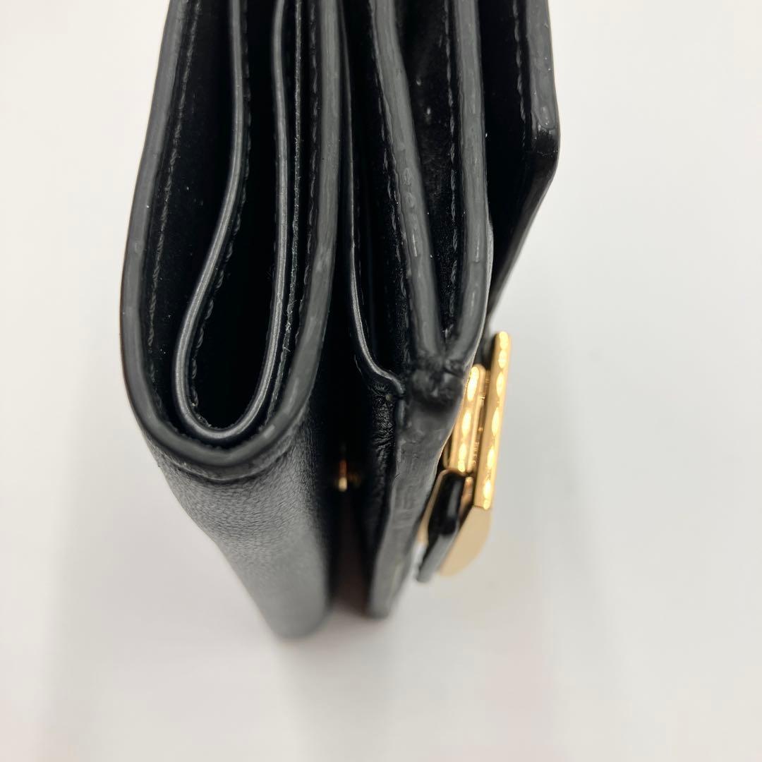 箱付き美品✨フェンディ　三つ折り財布　バゲットマイクロウォレット　黒　ズッカ