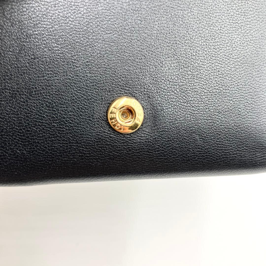 箱付き美品✨フェンディ　三つ折り財布　バゲットマイクロウォレット　黒　ズッカ
