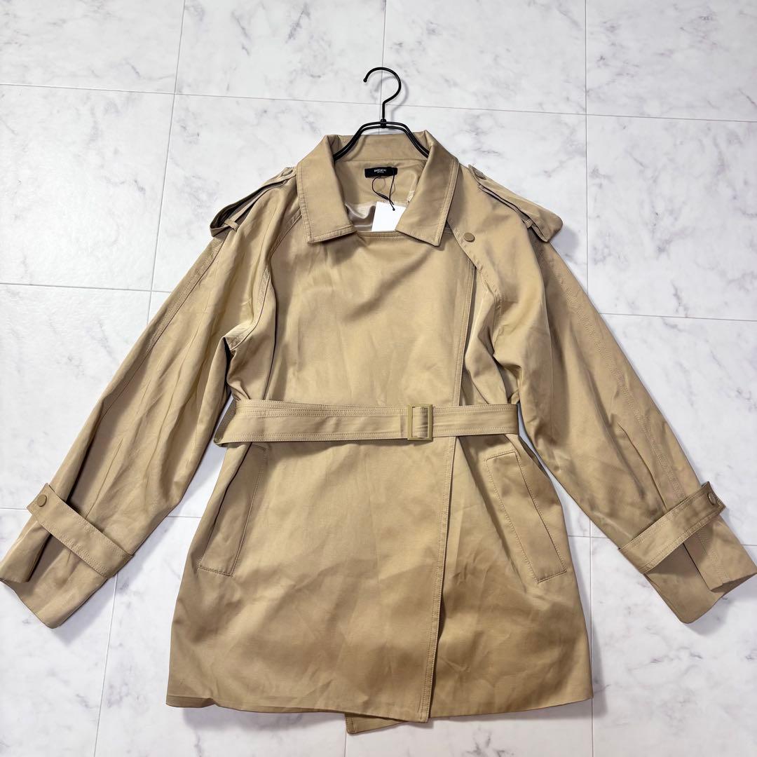 美品　basement online ショートトレンチコート　ベージュ　2way