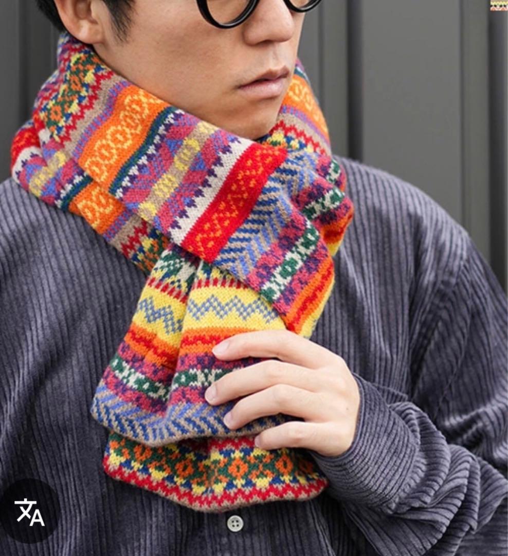 MACPHEEマカフィー フェアアイル厚手ウールマフラーWOOL100%即日配送