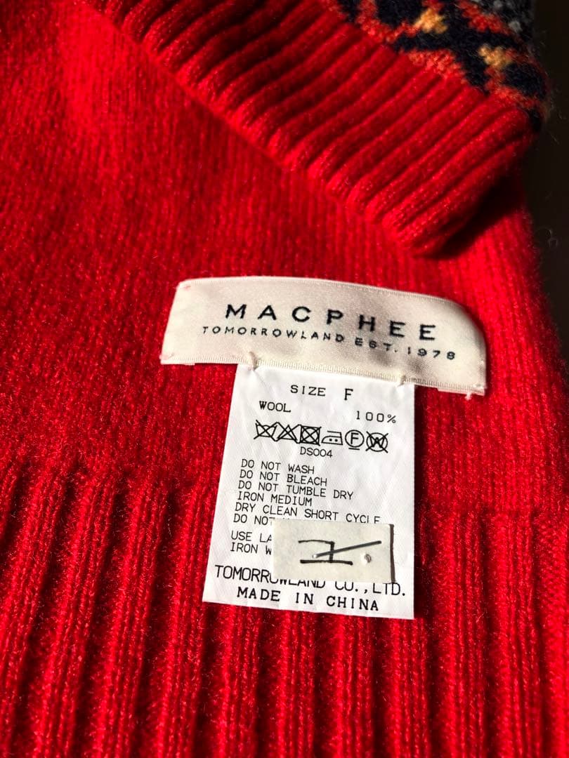 MACPHEEマカフィー フェアアイル厚手ウールマフラーWOOL100%即日配送