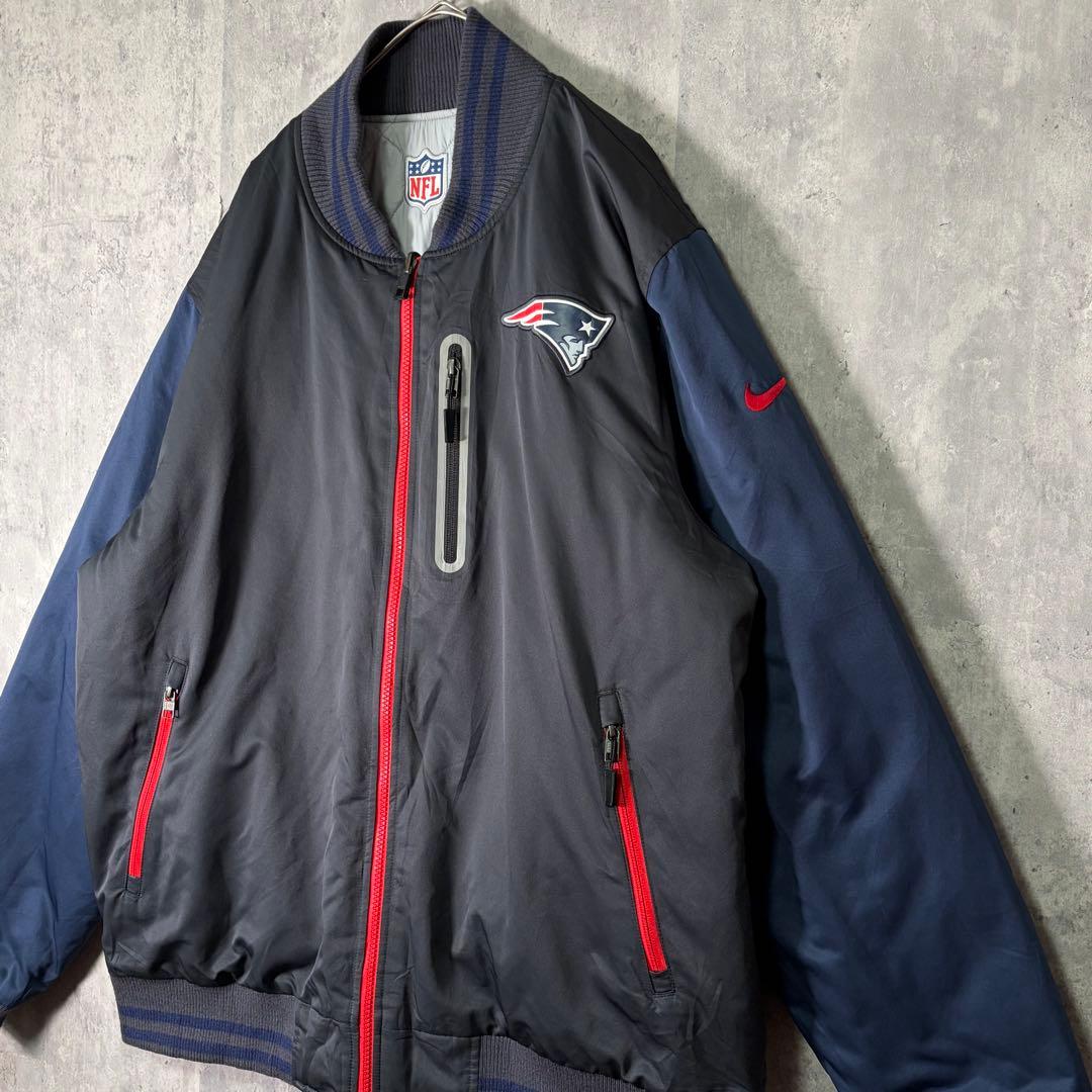 希少 NIKE NFL ペイトリオッツ リバーシブル ブルゾン 刺繍ロゴ