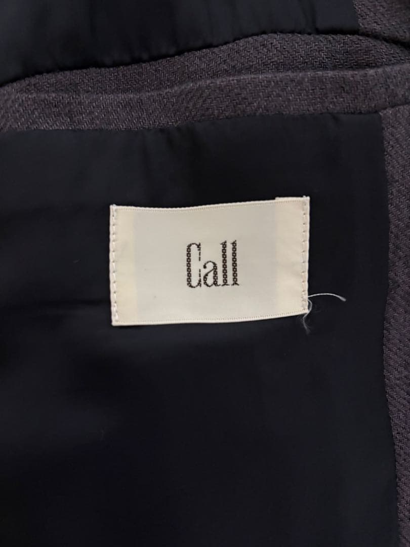 Call グレー リネンテーラードジャケット クラッシュ加工