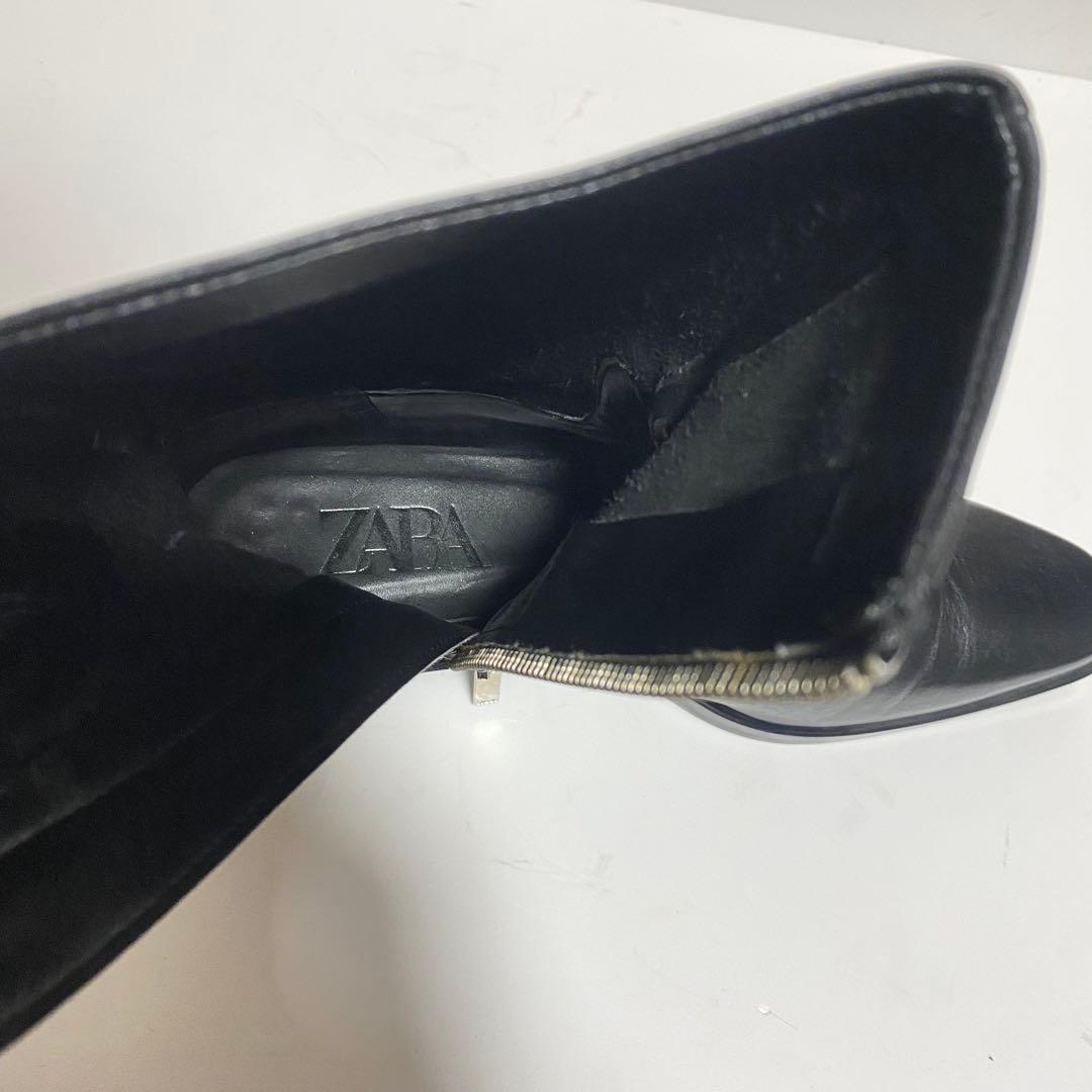 【美品】ZARA チェルシーブーツ サイドジップ スクエアトゥ24.5㎝