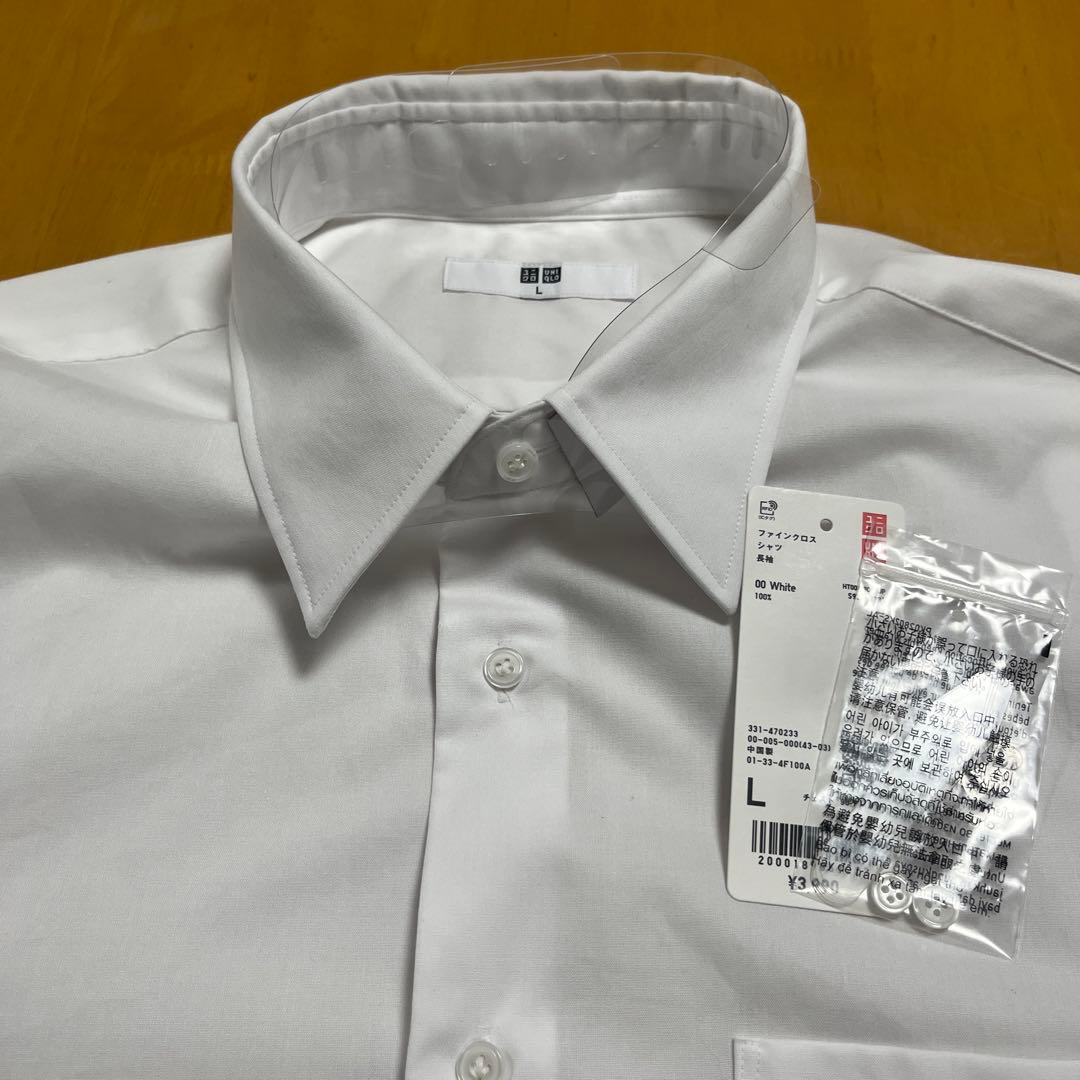 メンズ　UNIQLO ブラックスーツ Lサイズ➕白ワイシャツ