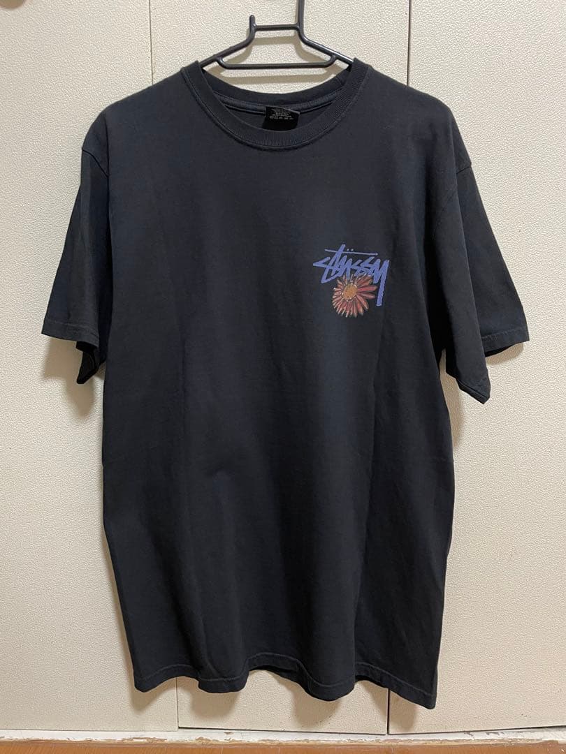 STUSSY スカル フラワー Tシャツ ブラック Smokin Skull