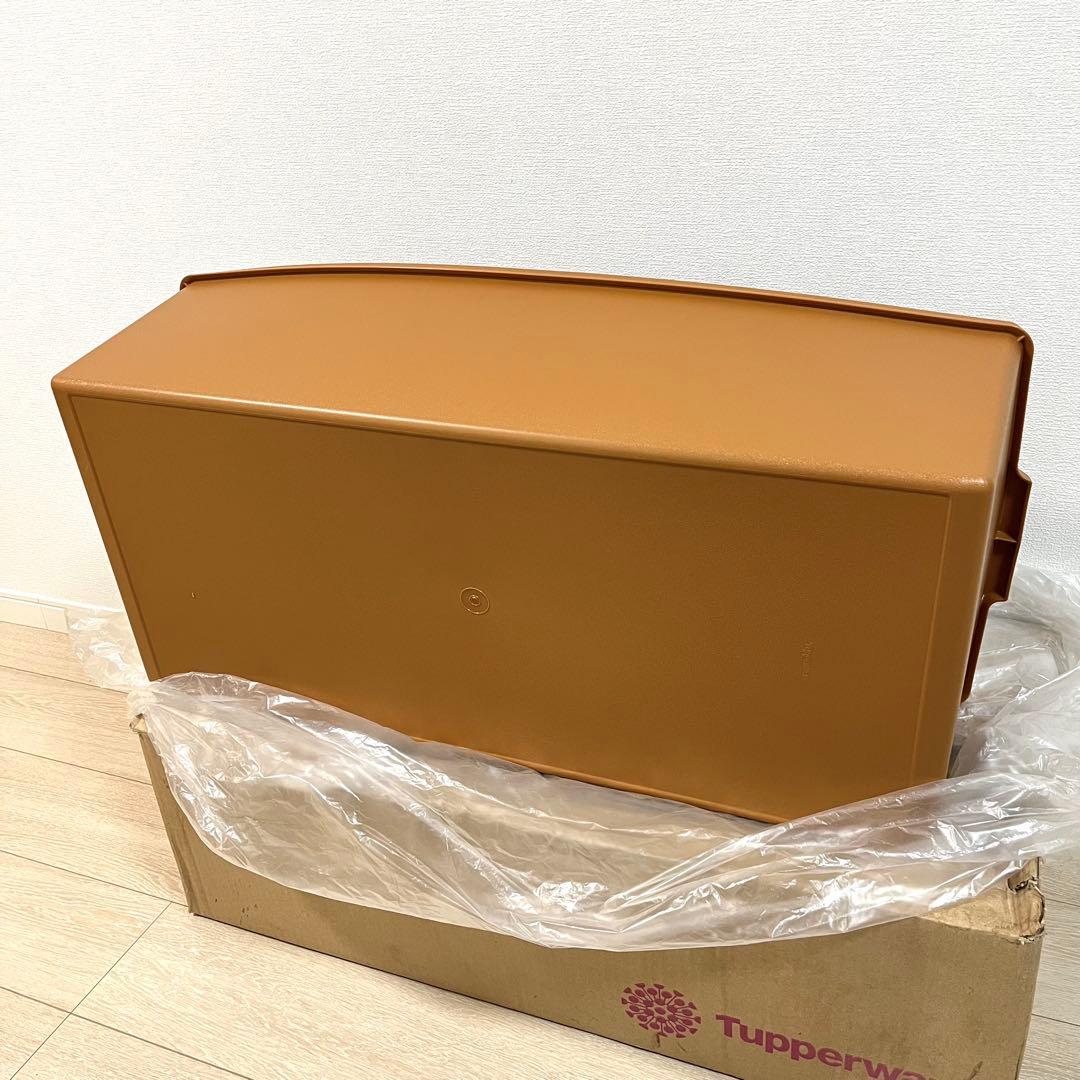 な43【未使用保管品】タッパーウェア ロングディープスーパーケース ブラウン