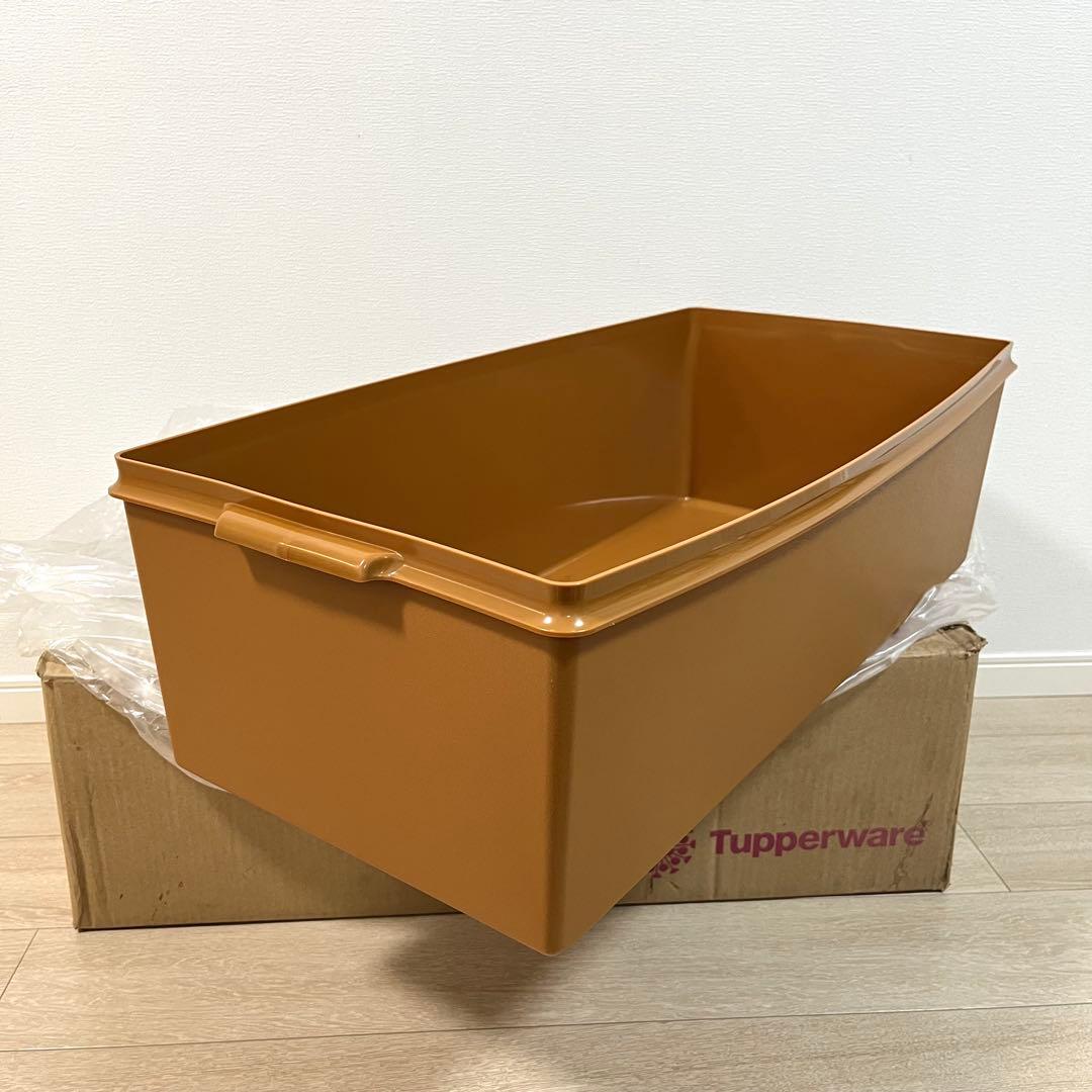 な43【未使用保管品】タッパーウェア ロングディープスーパーケース ブラウン
