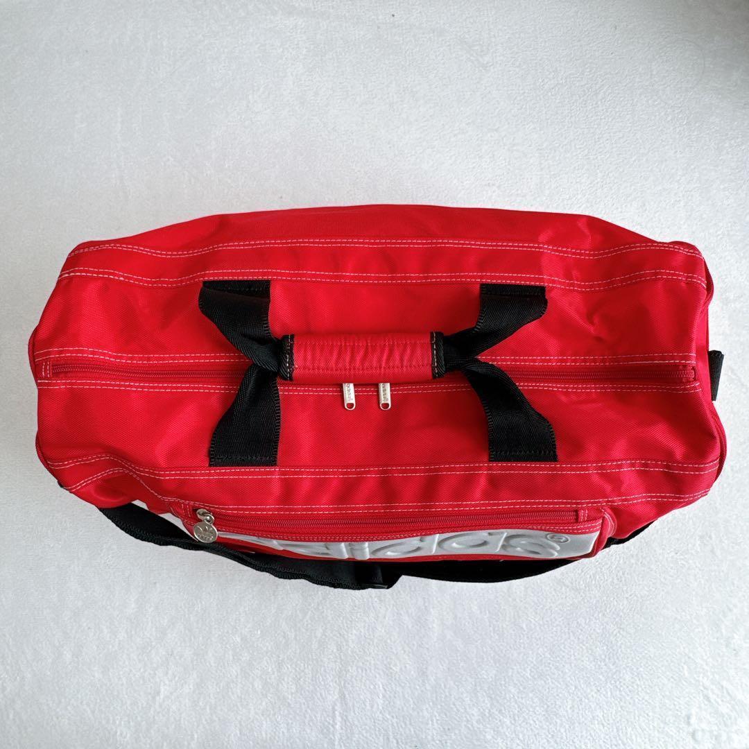 90s adidas アディダス トレフォイル ボストンバッグ 大容量 赤