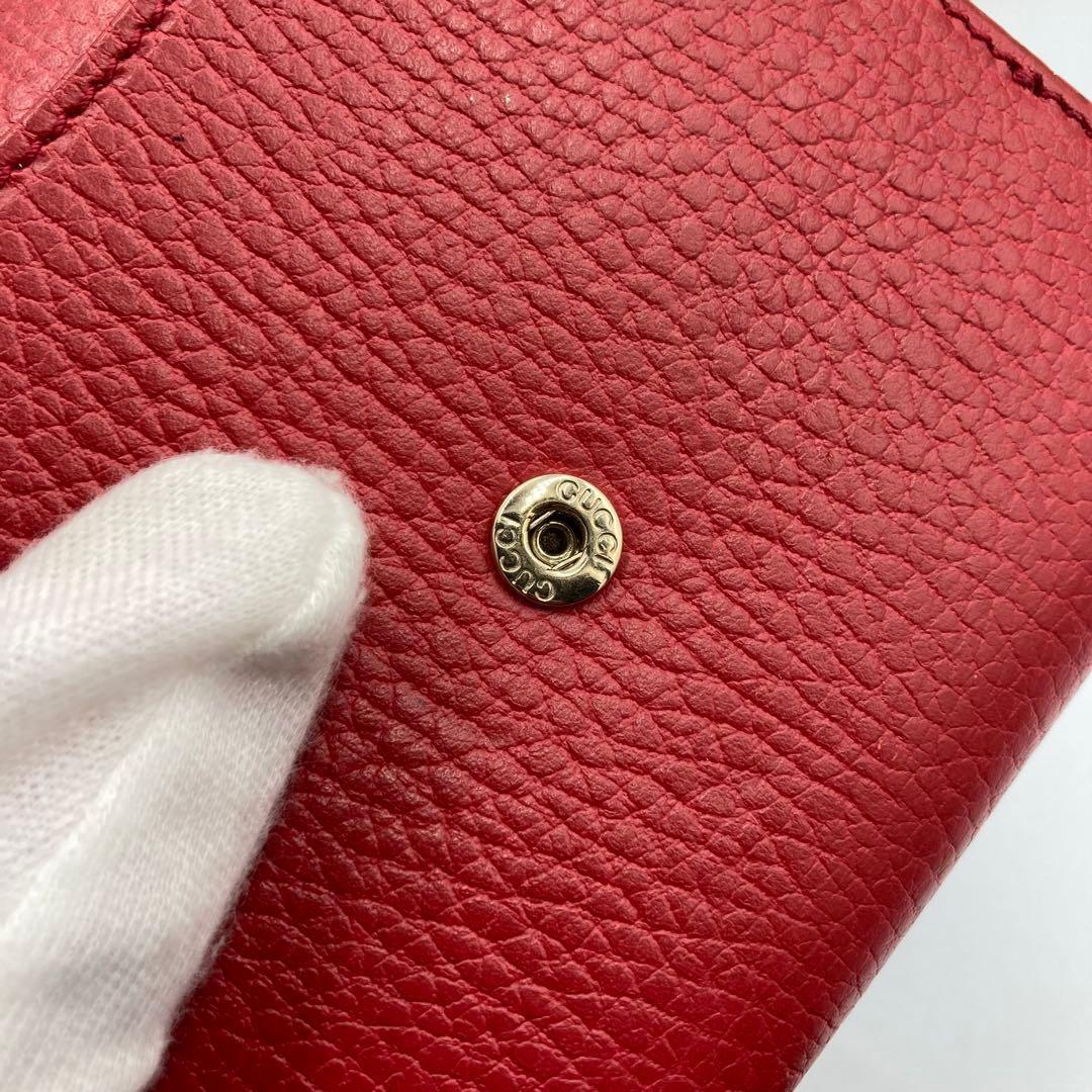 ！極美品！　GUCCI グッチ　折り財布　レザー　レッド　138A