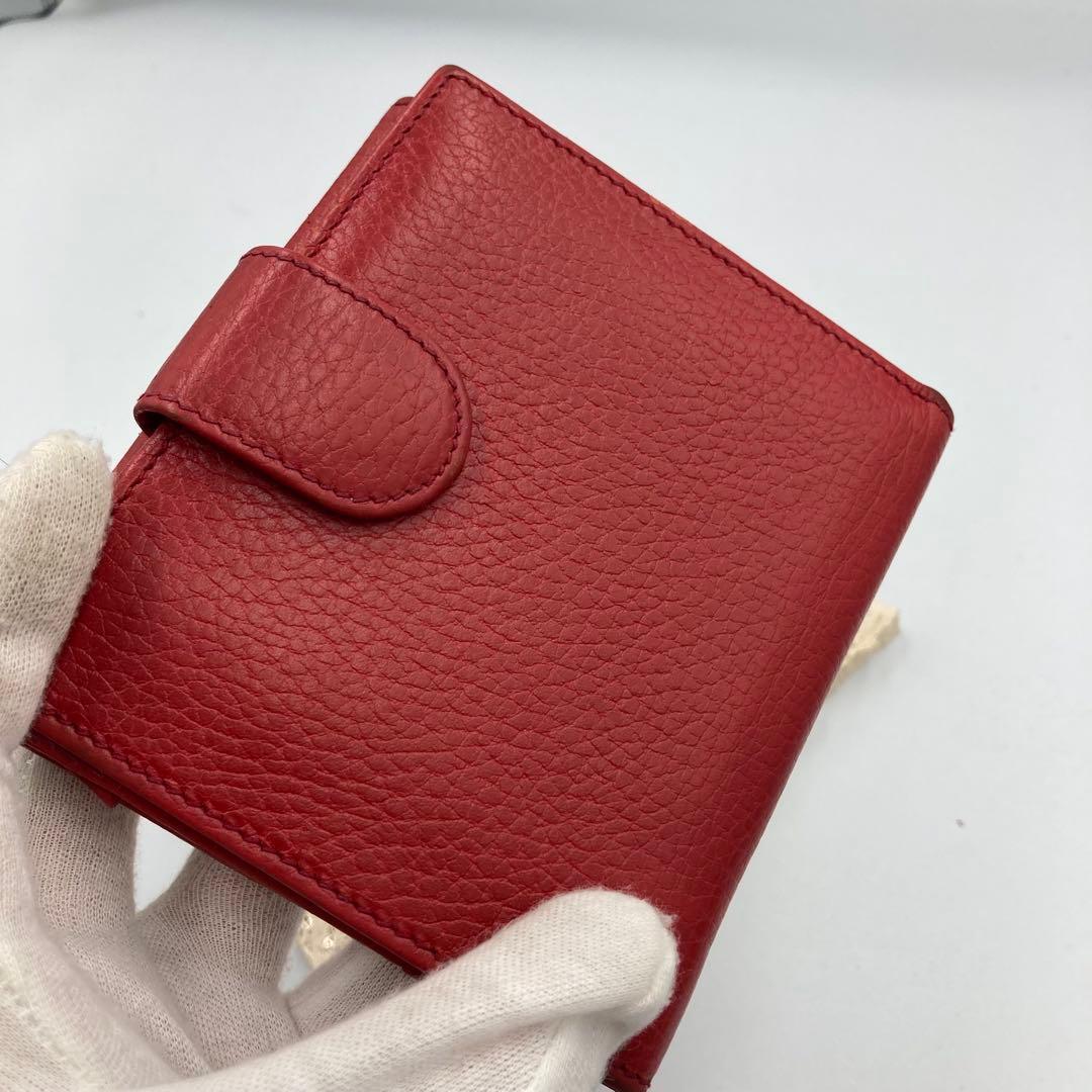 ！極美品！　GUCCI グッチ　折り財布　レザー　レッド　138A