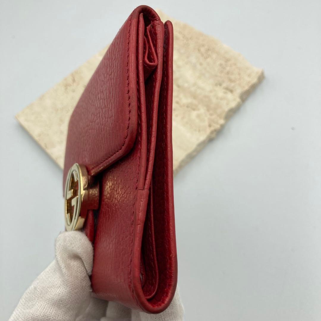 ！極美品！　GUCCI グッチ　折り財布　レザー　レッド　138A