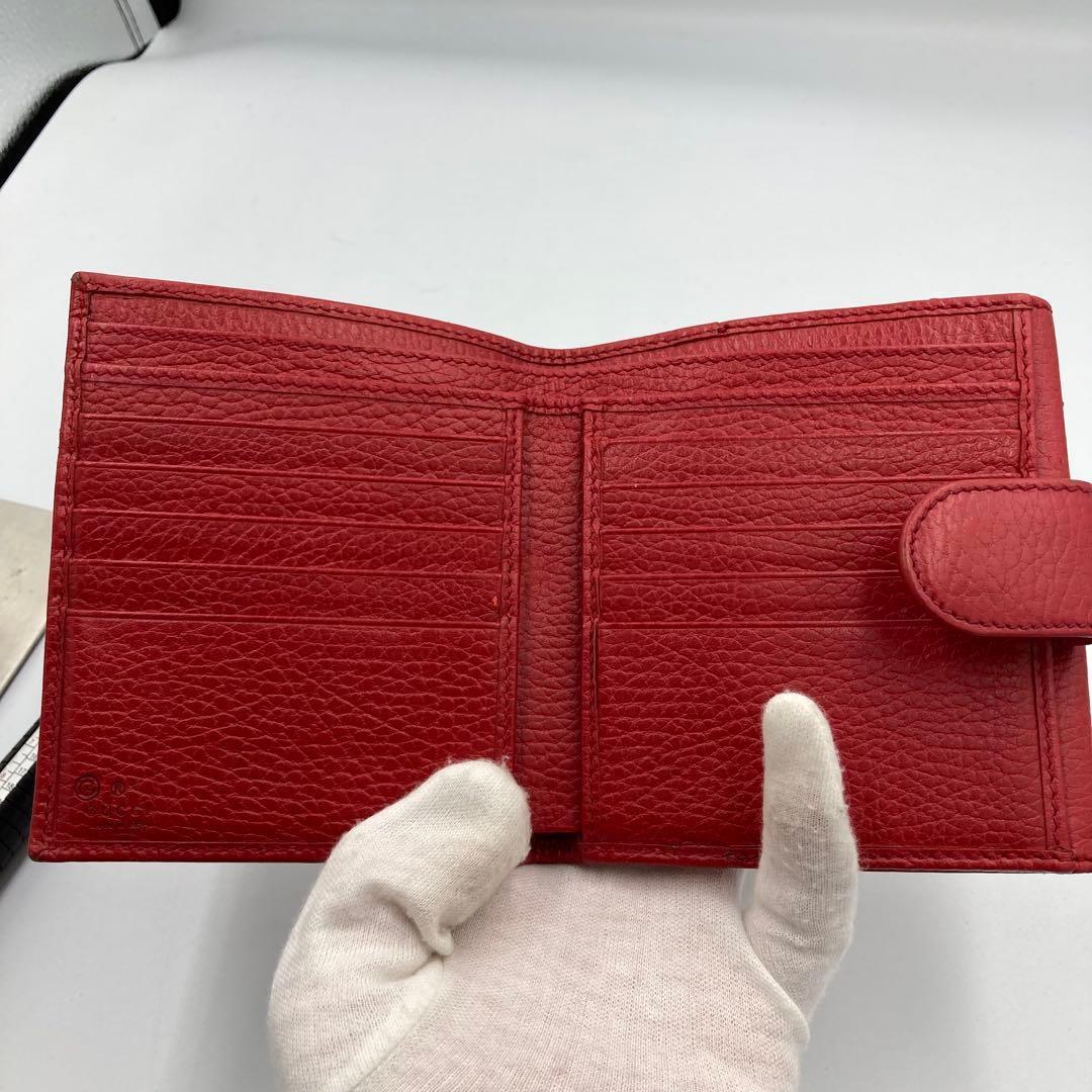 ！極美品！　GUCCI グッチ　折り財布　レザー　レッド　138A