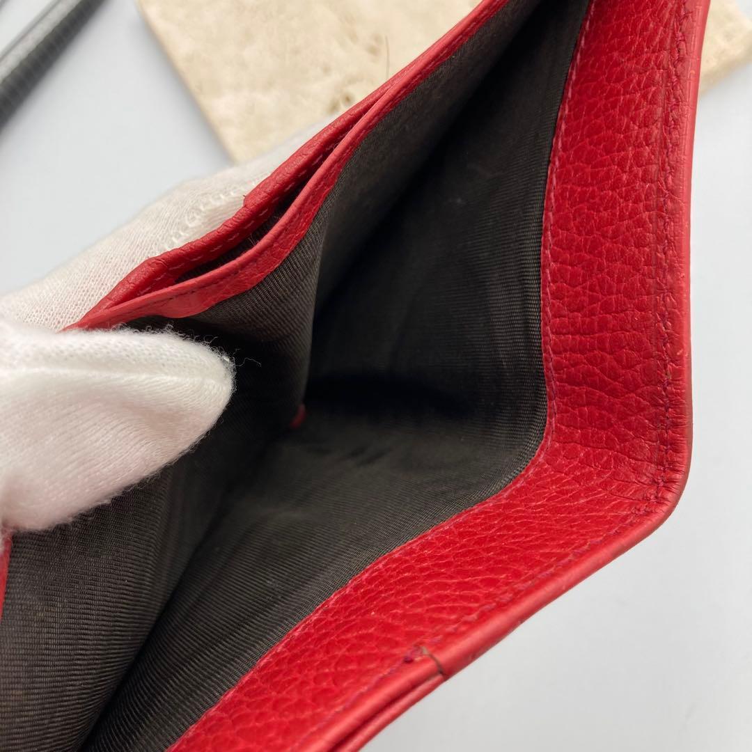 ！極美品！　GUCCI グッチ　折り財布　レザー　レッド　138A