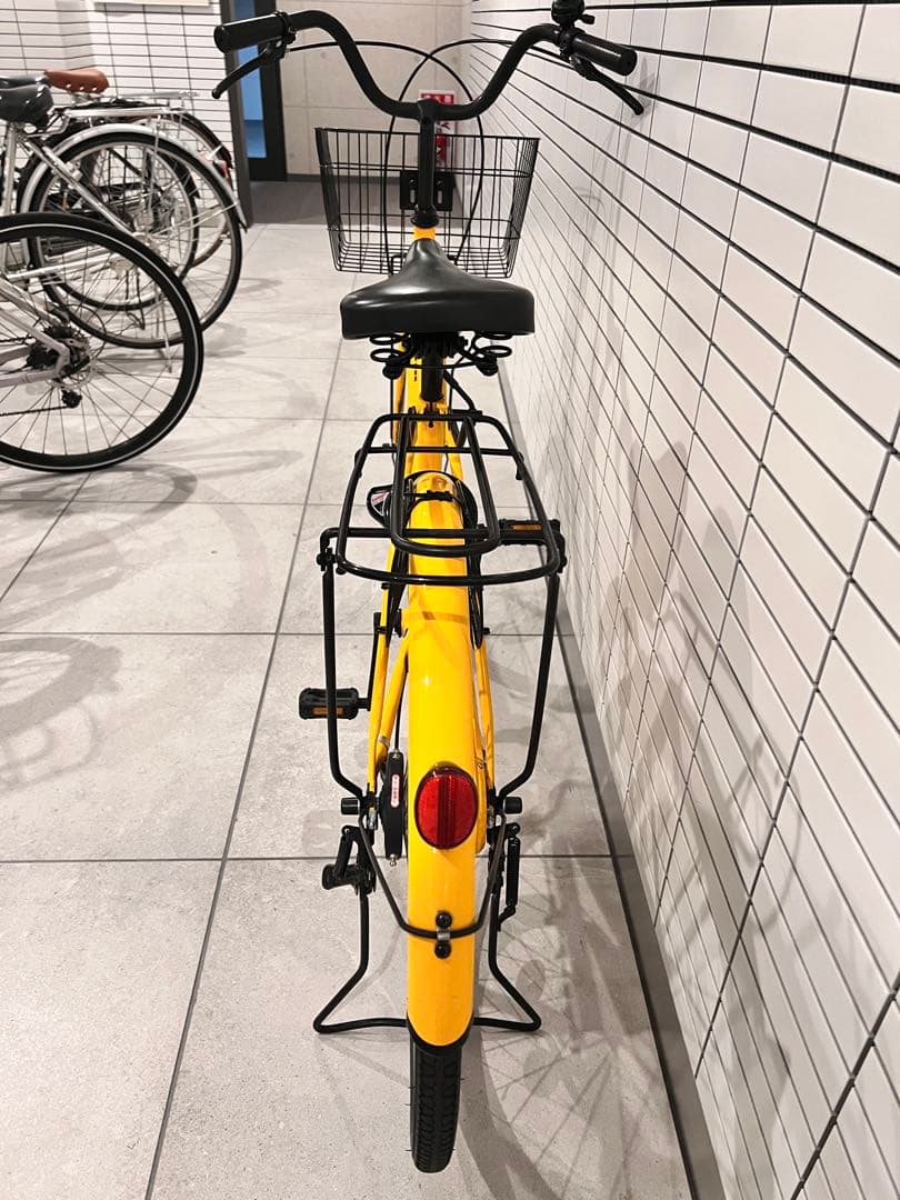 ［3月20日に京都市手渡し限定］黃色 シティサイクル 26インチ自転車
