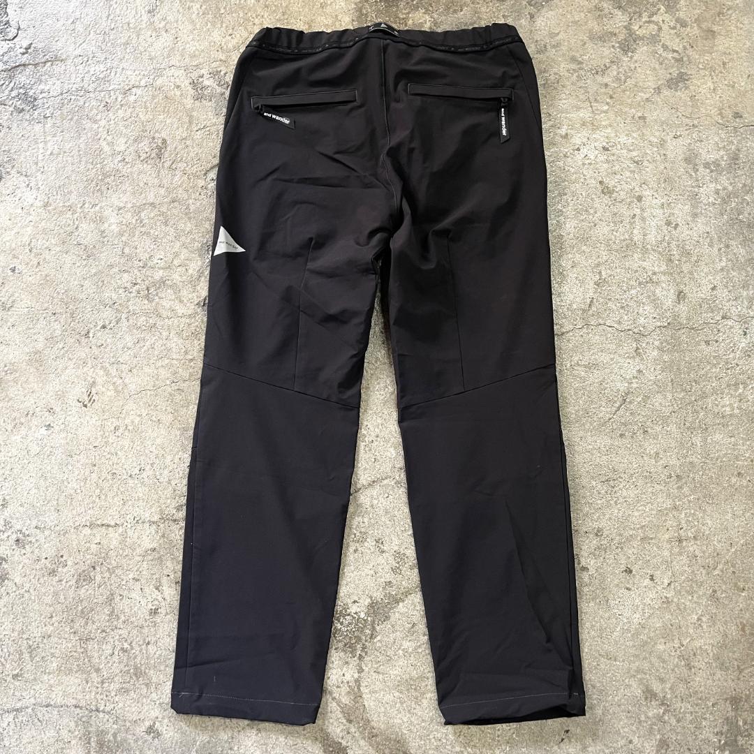and wander アンドワンダー ストレッチ パンツ 3 ブラック