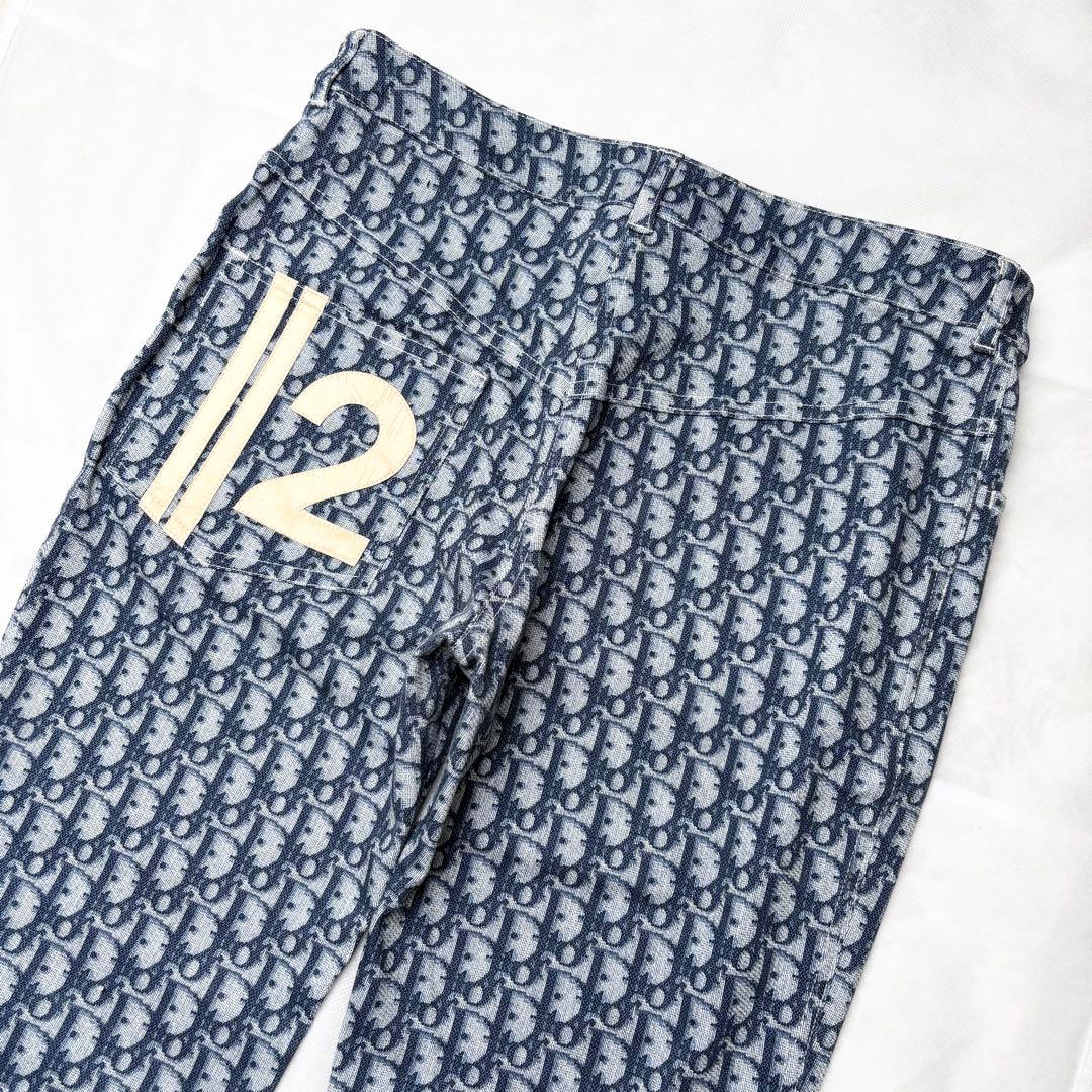 Christian Dior トロッター柄 コットンデニムパンツ バックプリント