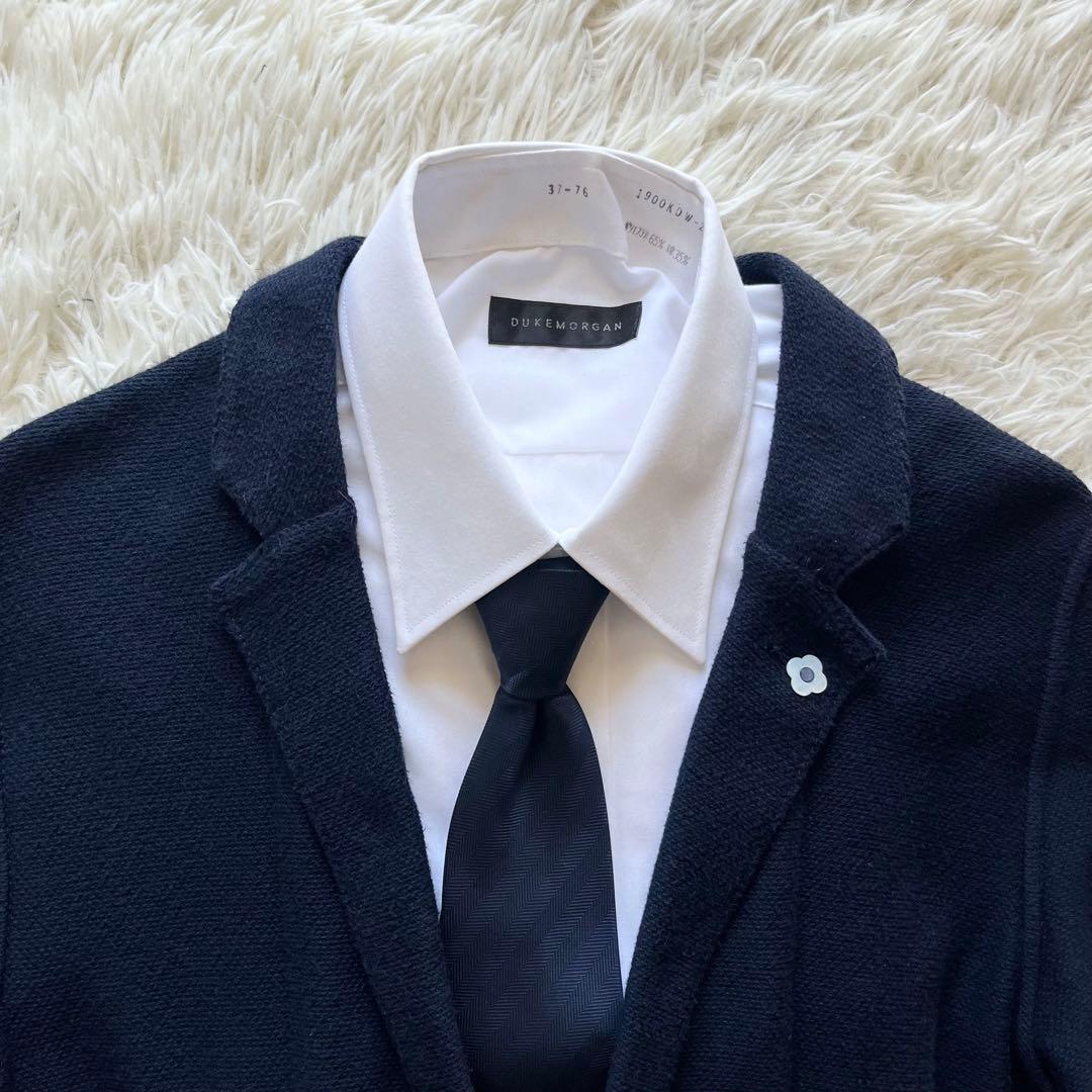 <美品>LARDINI ネイビー コットン ニットジャケット Mサイズ相当