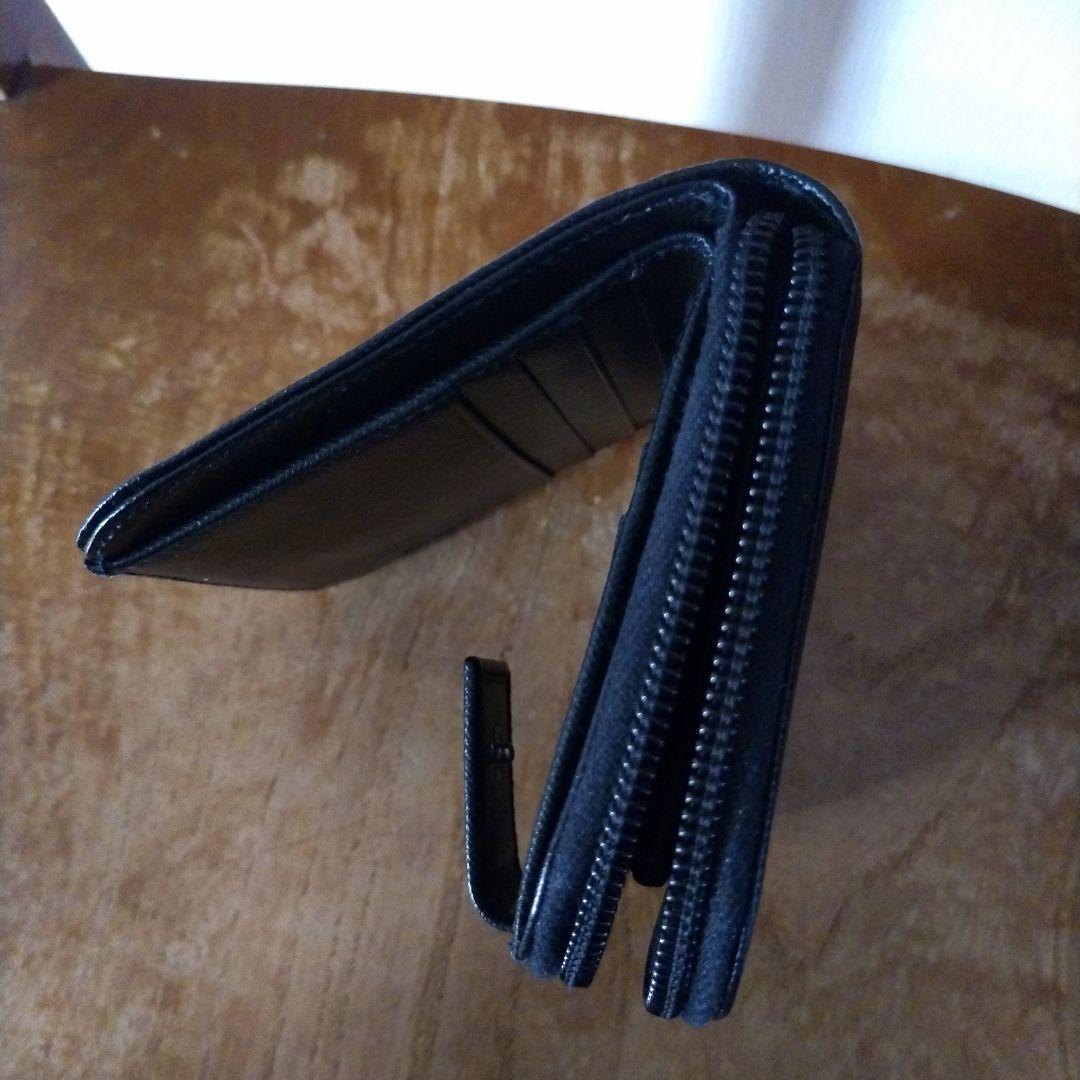 レ*す様 美品☆ PRADA プラダ 2つ折り 財布 ブラック プレート 鑑定済