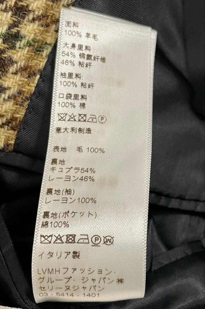 19AW CELINE ハウンドトゥース テーラードジャケット 千鳥格子