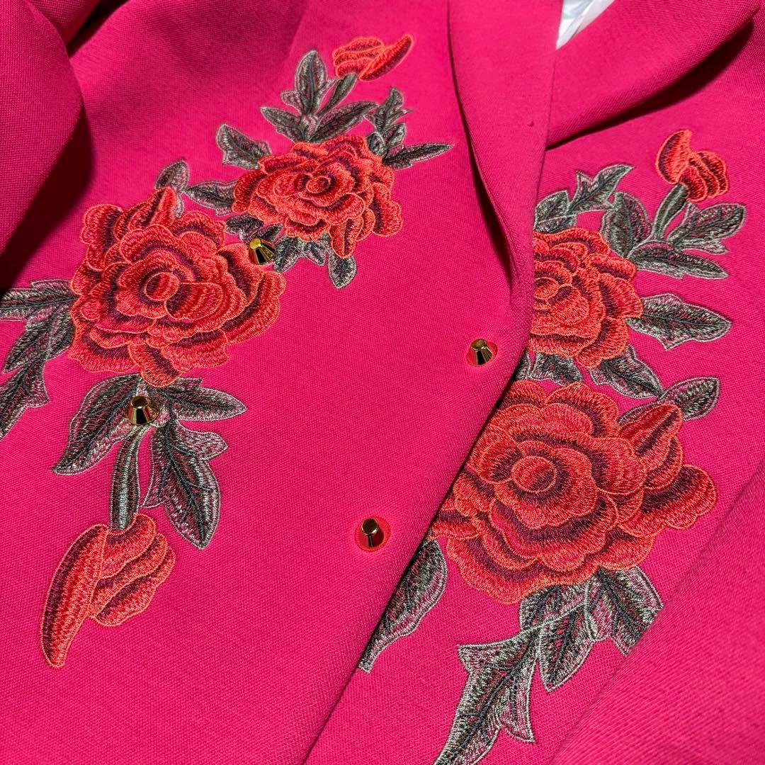 美品✨ミリオンカラッツ BIGスリーブ刺繍コート 花柄 フリル ボンディング M