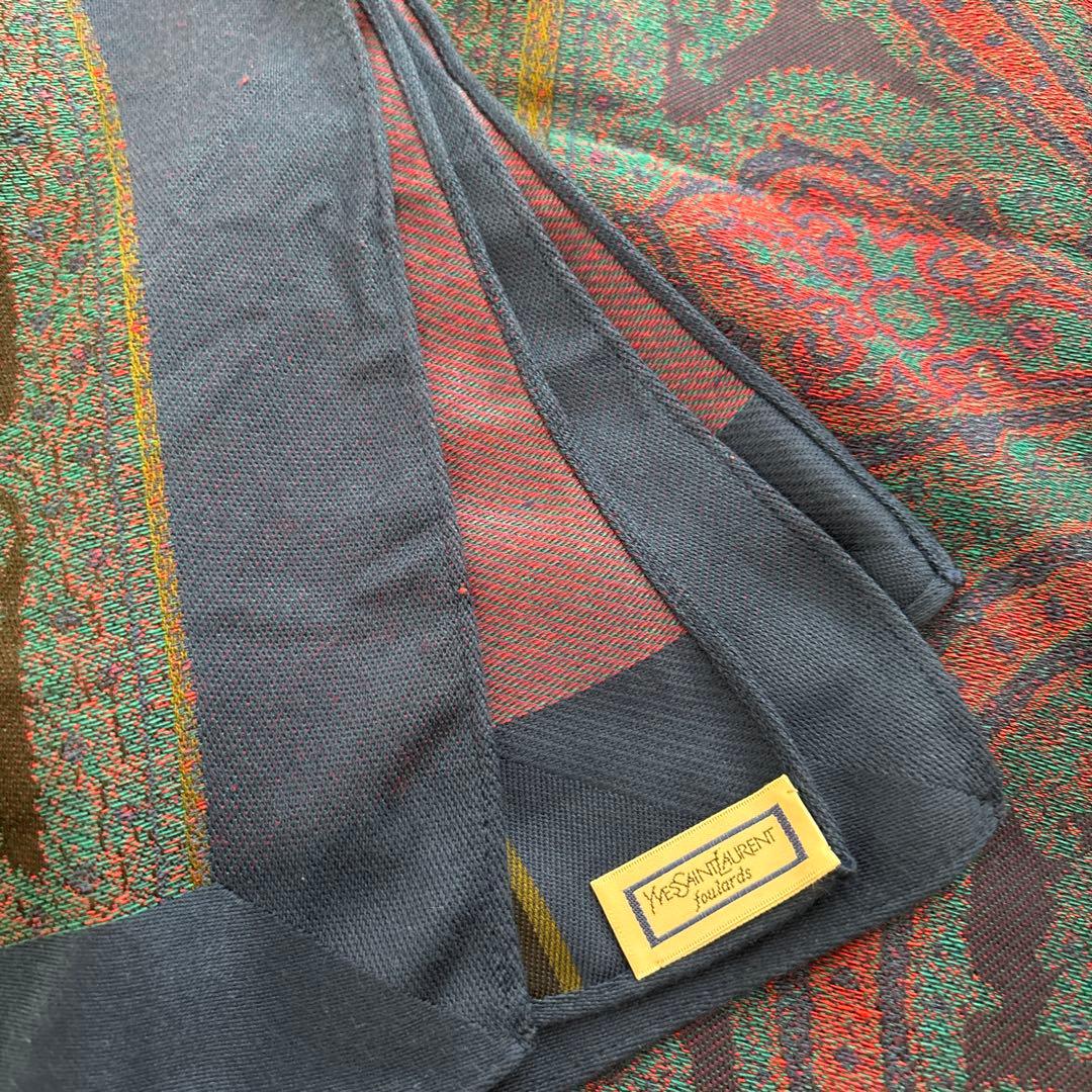 Yves Saint Laurent ストール シルク混 超大判