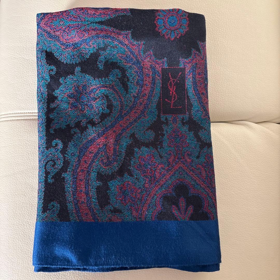 Yves Saint Laurent ストール シルク混 超大判