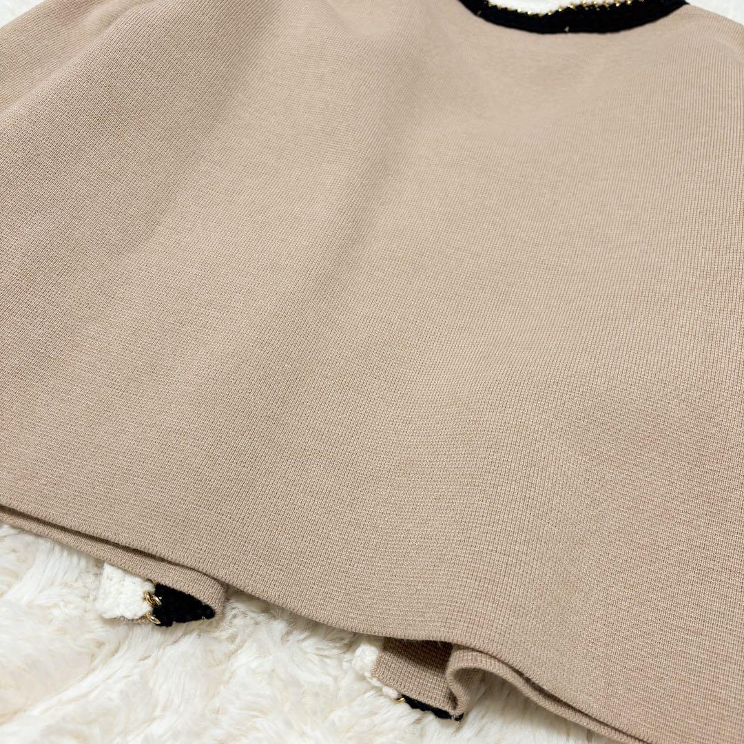 美品✨NOBLE ノーブル ライト配色トリミングミラノリブショートジャケット