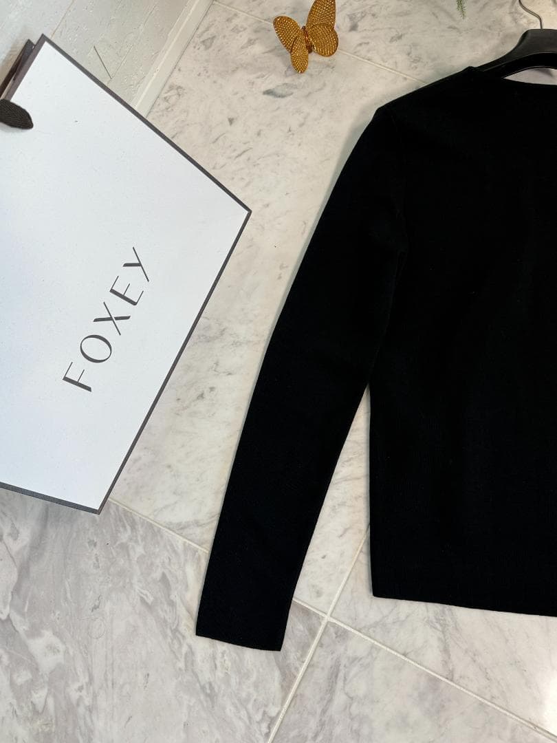 美品★FOXEYフォクシーニットトップス マイフェヴォライトVグレースウール40