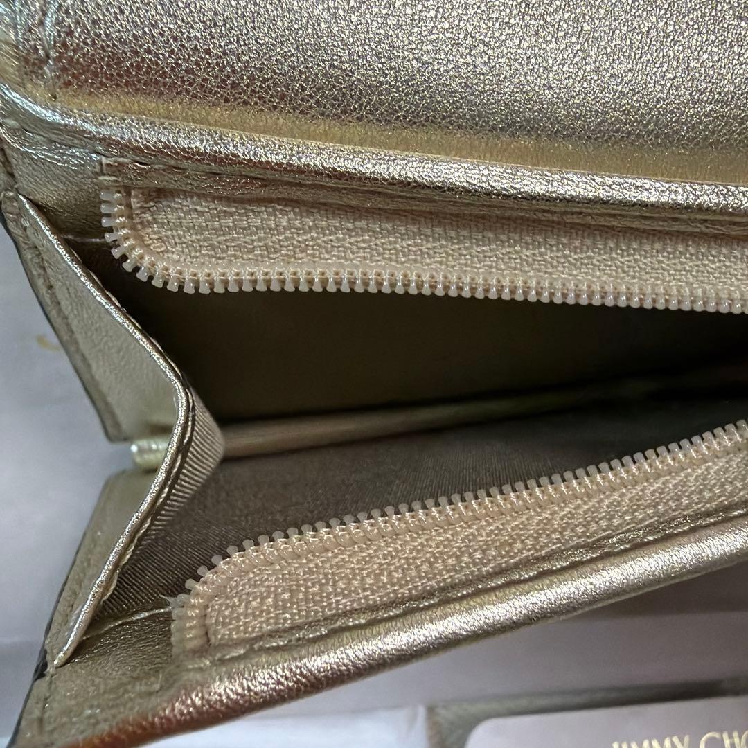 未使用品　jimmy choo 二つ折り財布　ゴールド