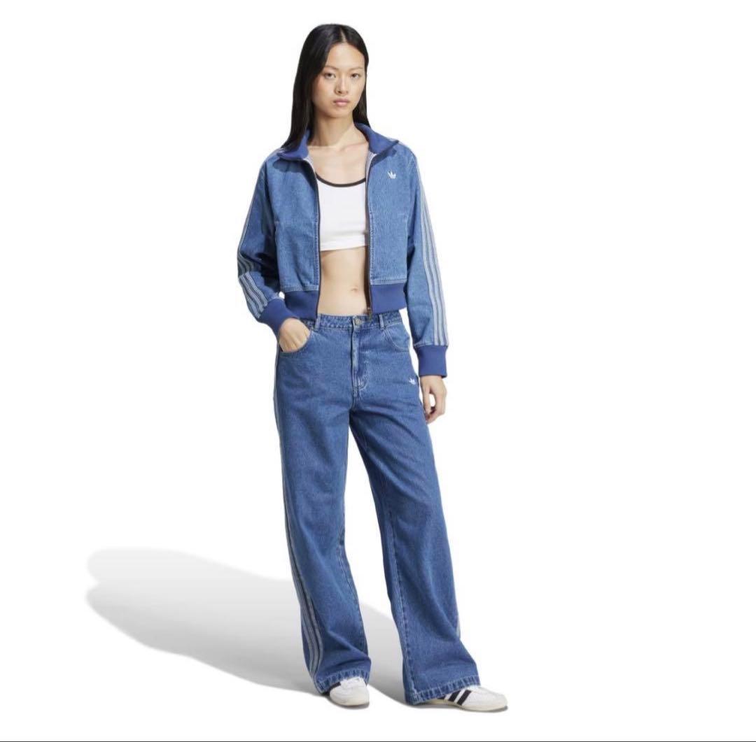 adidas アディカラー デニム スリーストライプス トラックパンツ
