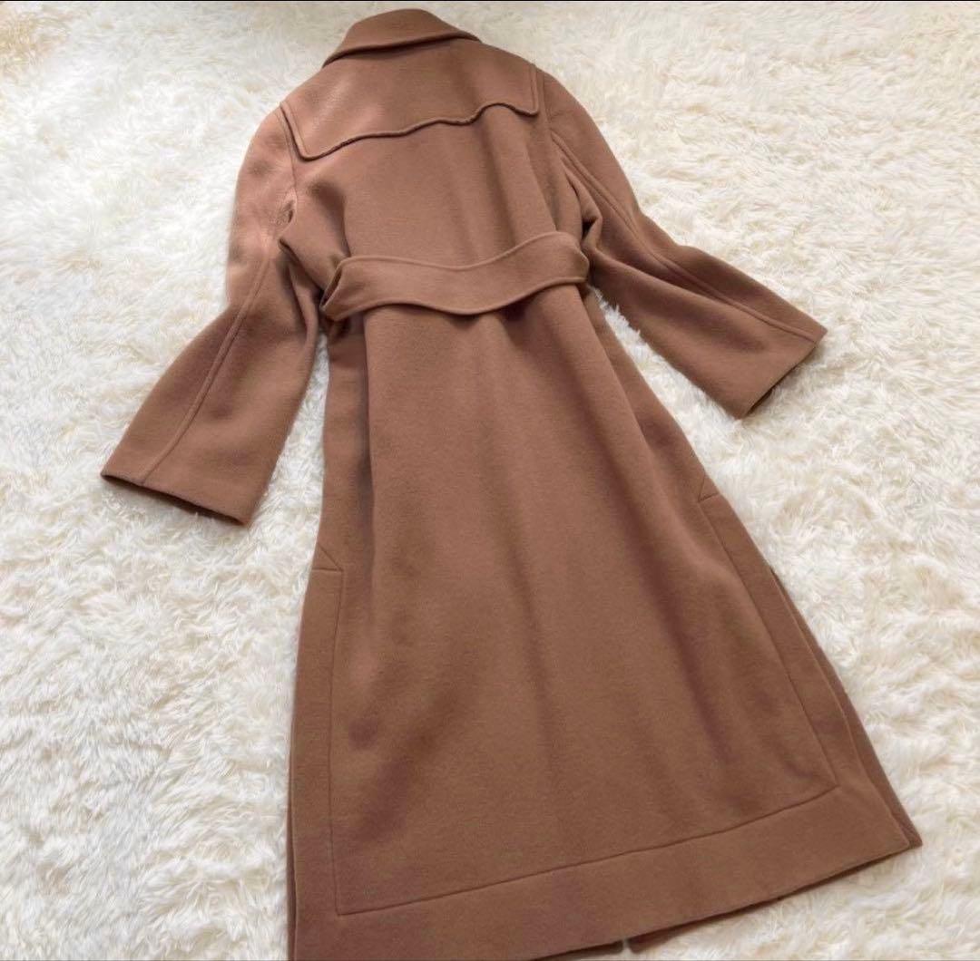 【美品】川口春奈着用 styling/ ワイドカラーロングコート キャメル