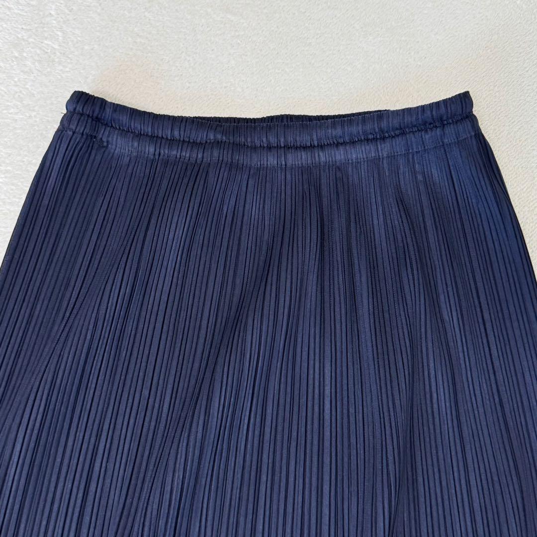 美品✨PLEATS PLEASE プリーツ　ネイビー　ロングスカート　Sサイズ