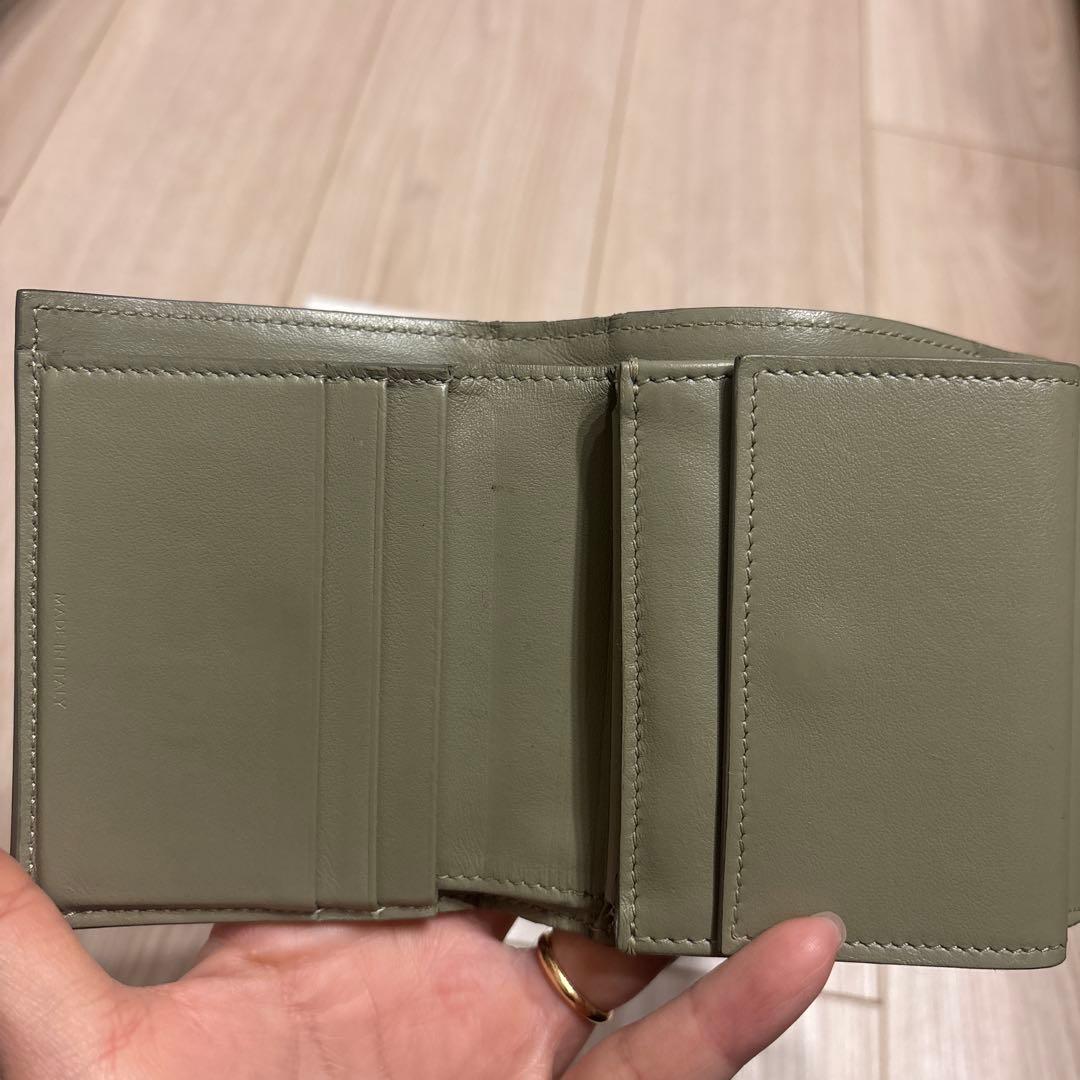 CELINE トリオンフ　三つ折り財布 グリーングレー
