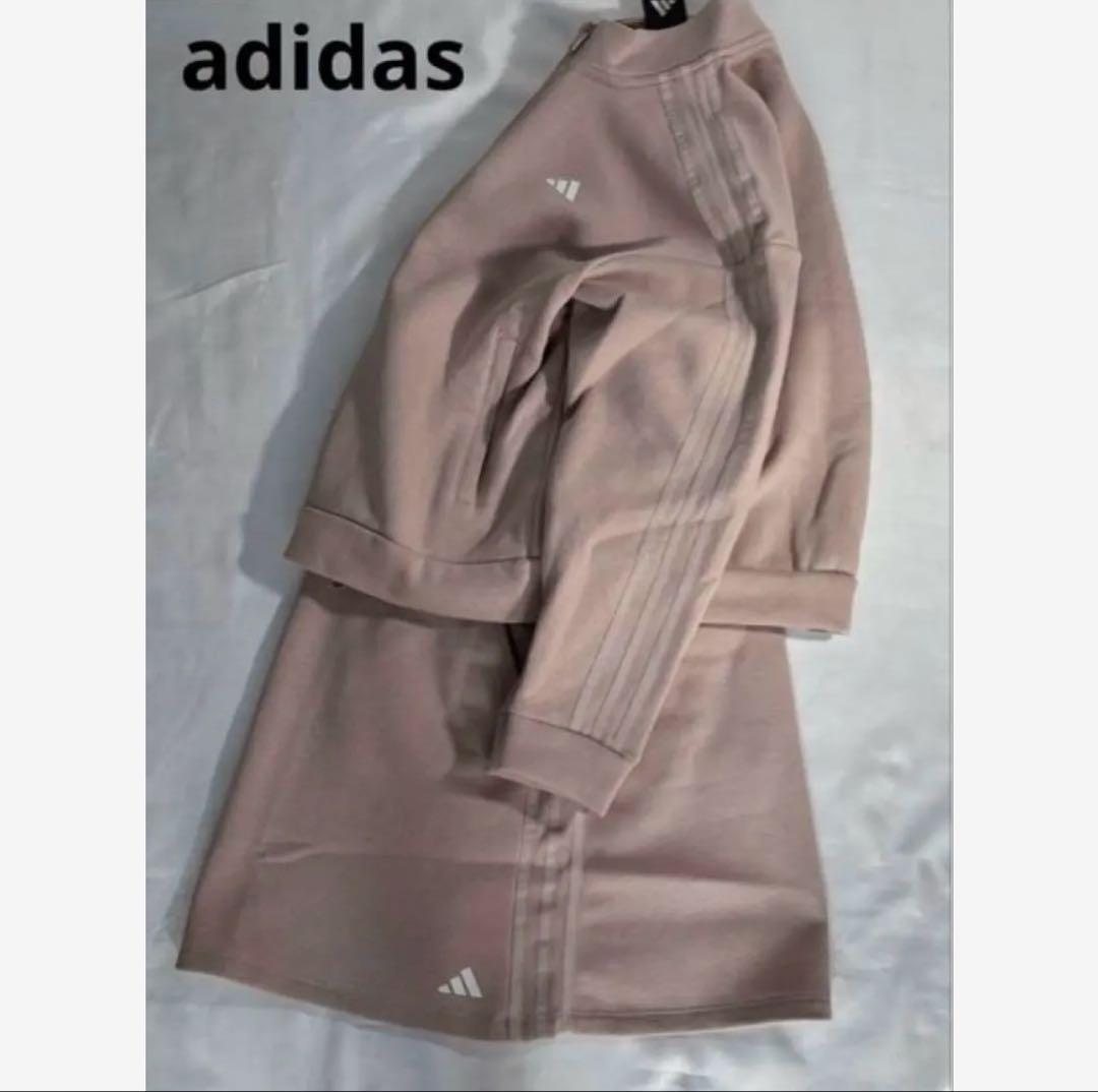 専用様　新品adidas ゴルフ　スウェット裏起毛セットアップ くすみピンク