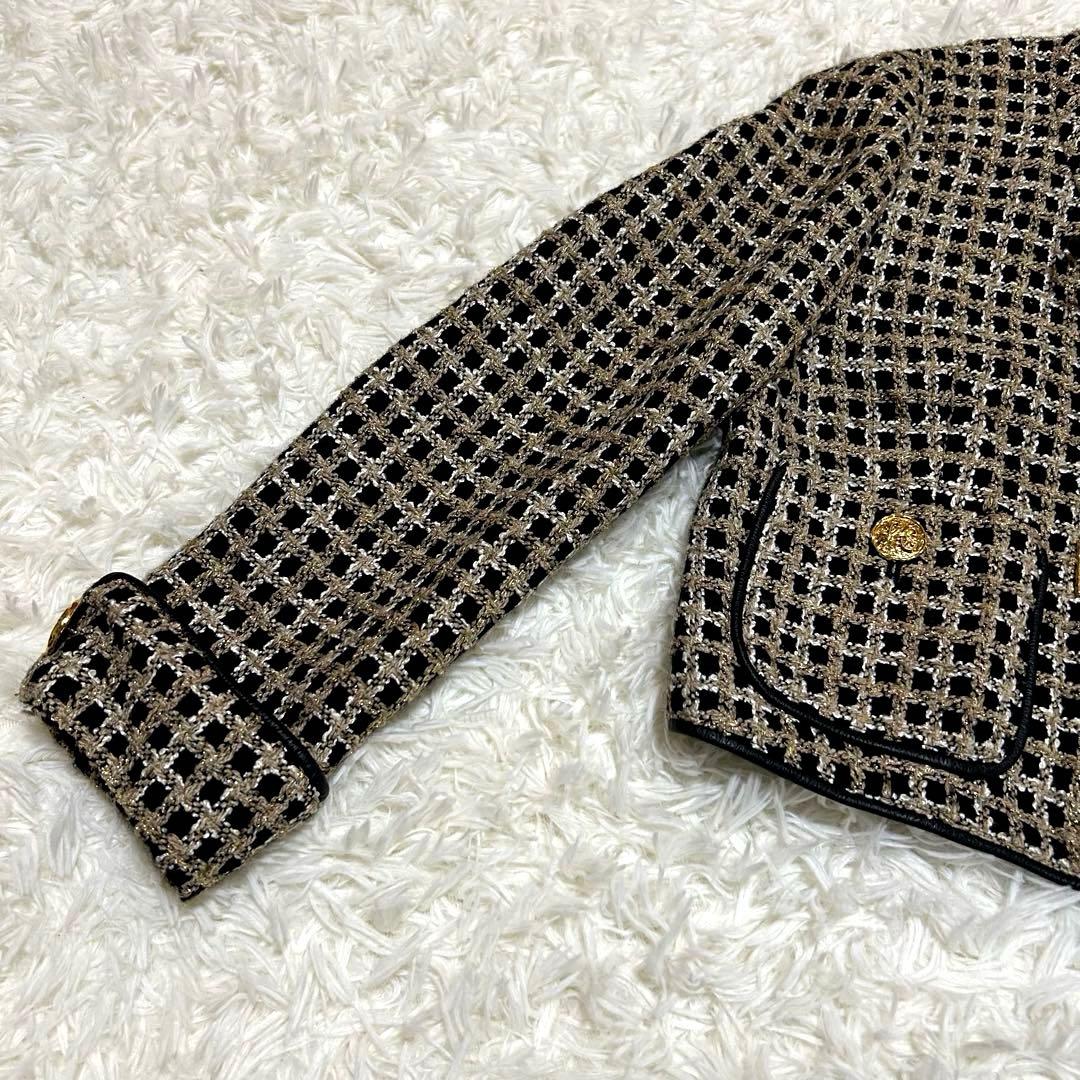 LANCETTI 千鳥格子柄 40 L 金ボタン ヨーロッパ製生地 高級感