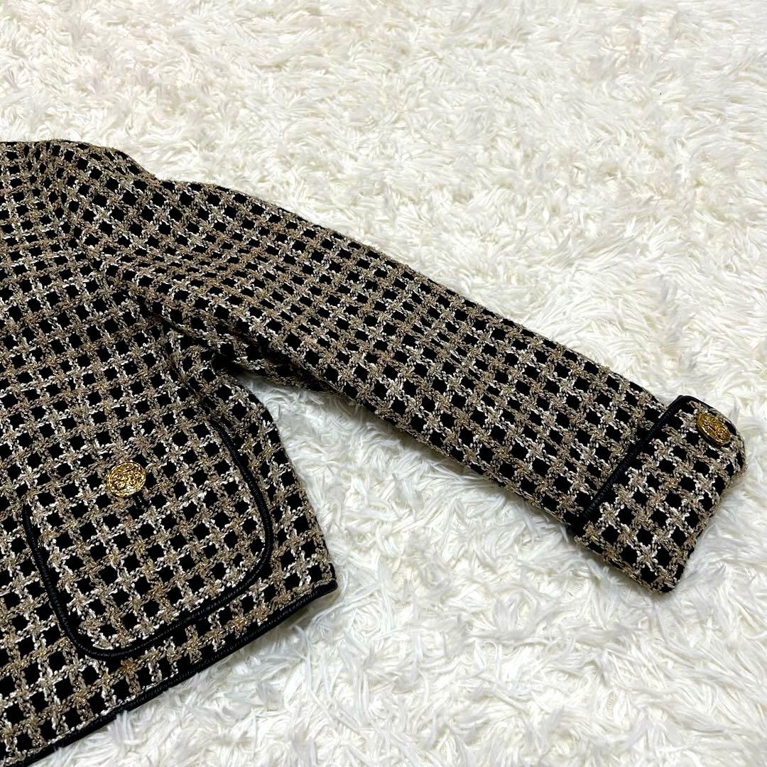 LANCETTI 千鳥格子柄 40 L 金ボタン ヨーロッパ製生地 高級感