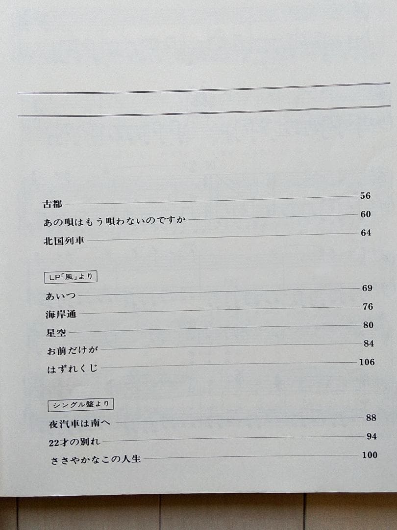 楽譜　ピアノ弾き語り　風 　ベストアルバム 　伊勢正三、大久保一久