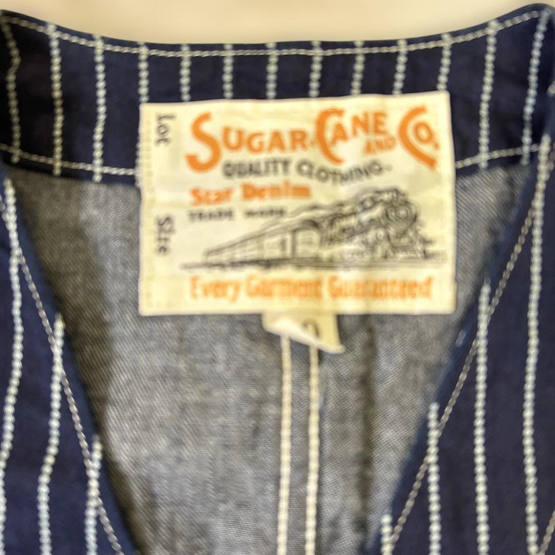 【美品】wう30 SUGER CANEウォバッシュストライプワークベスト 40綿