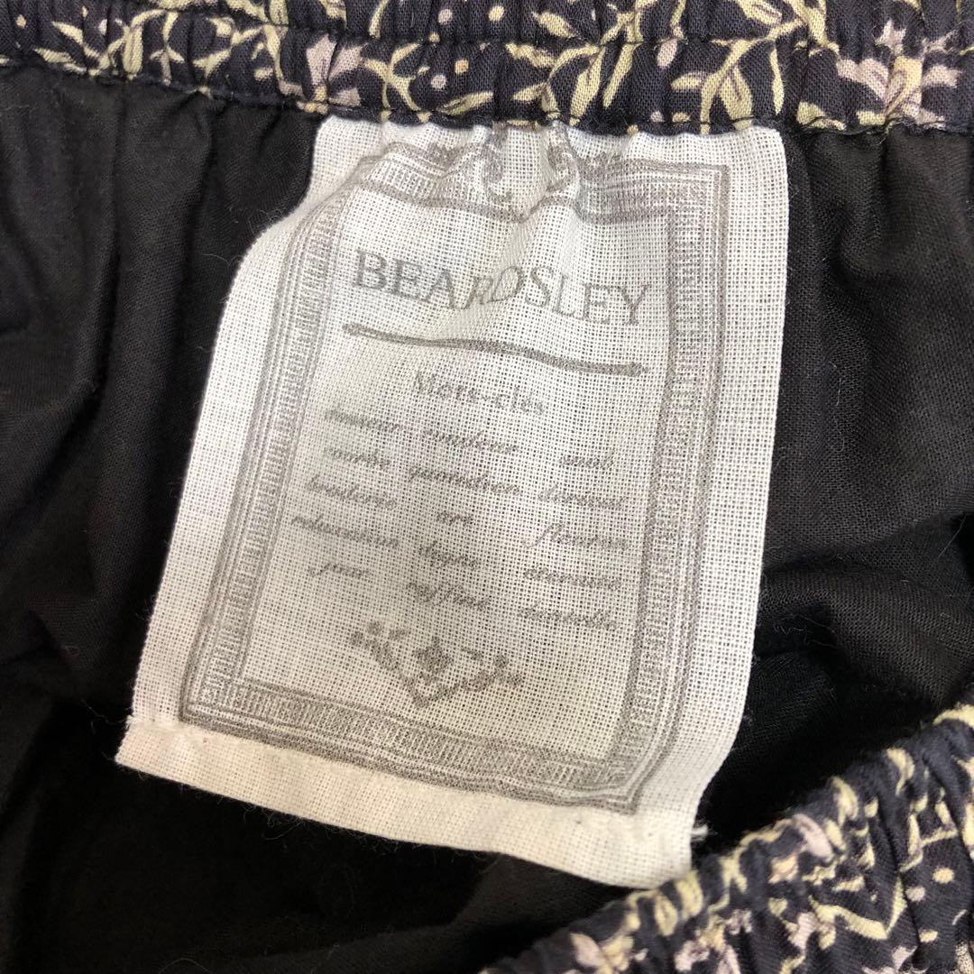 BEARDSLEY プリントティアードギャザースカート F ブラック
