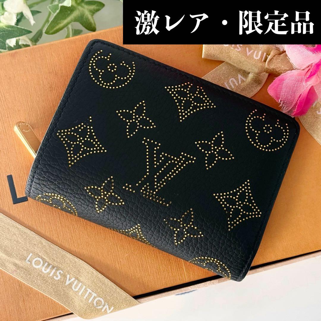 極美品23年AW限定✨ルイヴィトン マヒナ クレア 二つ折り財布 ノワール 黒