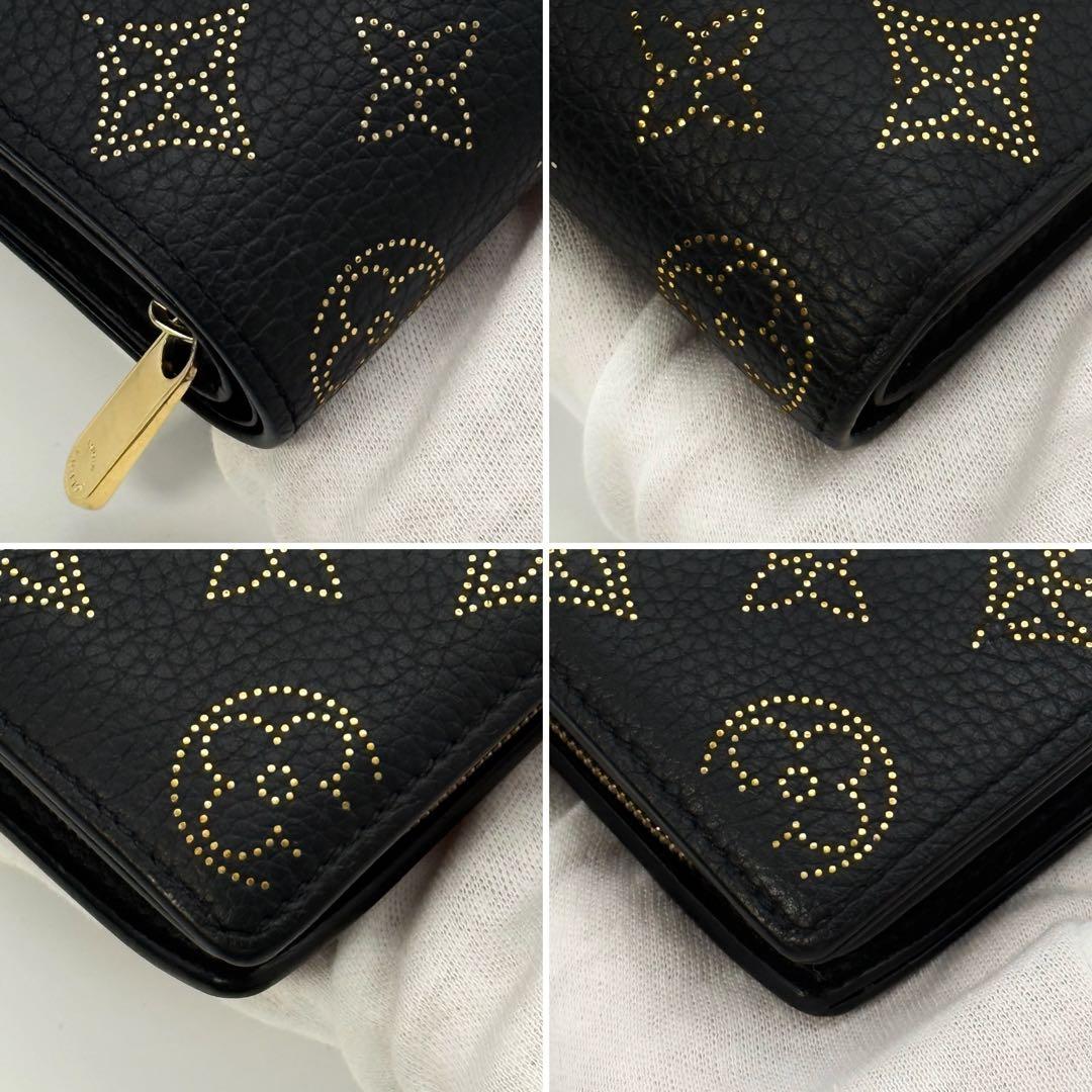 極美品23年AW限定✨ルイヴィトン マヒナ クレア 二つ折り財布 ノワール 黒