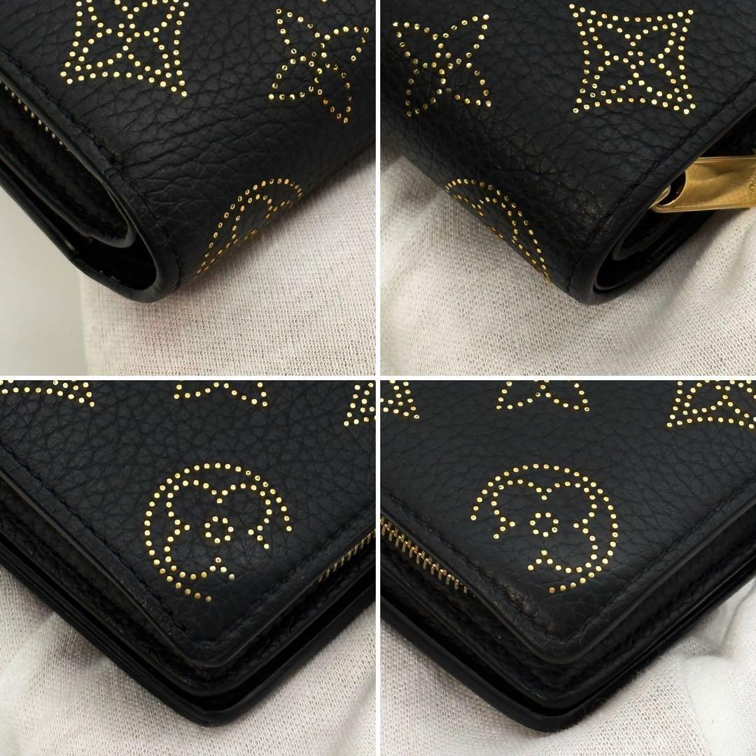 極美品23年AW限定✨ルイヴィトン マヒナ クレア 二つ折り財布 ノワール 黒
