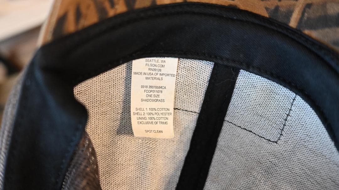 美品【FILSON be MossyOak】 迷彩キャップ